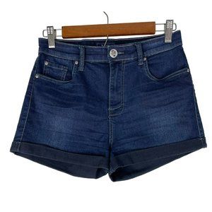 STS Blue Dark Wash High Waist Cuffed Denim Short Size 9